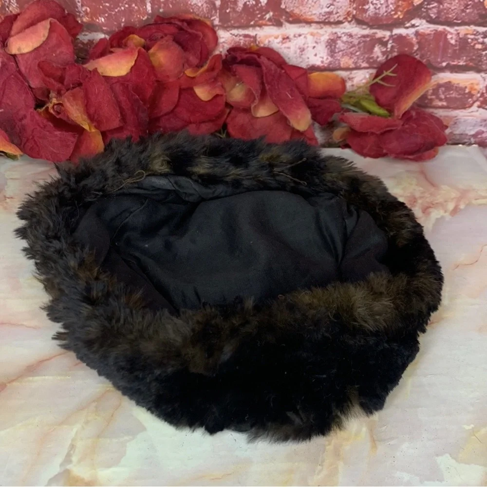 Vintage 50s Two Tone Mink Pillbox Hat - Picture 10 of 10